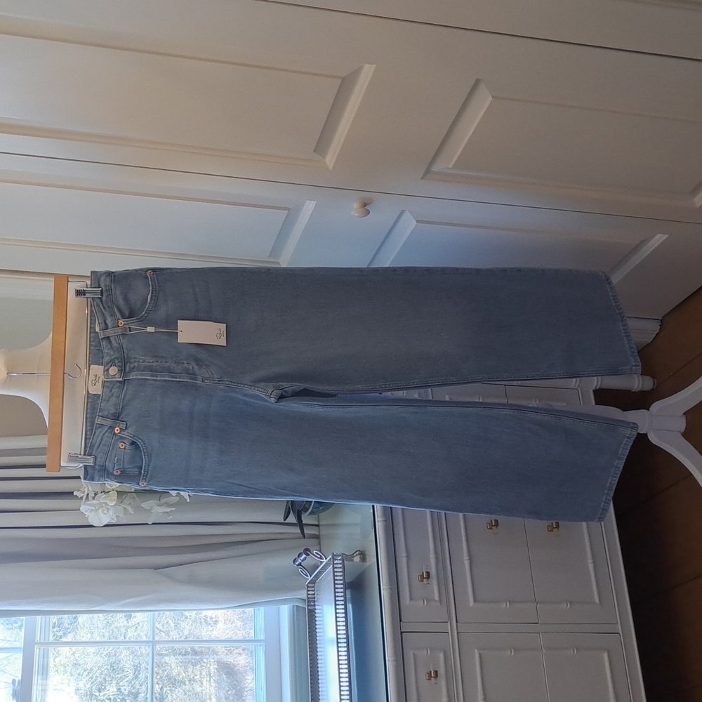 NWT RAILS Womens The Getty High Rise Wide Leg Jeans Light Blue Mist Wash‎ S-30
